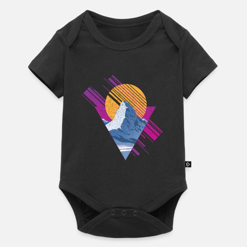 Mountain Peak Mountain Snowboarder Minimaliste - Body à manches courtes Premium Bébé - noir