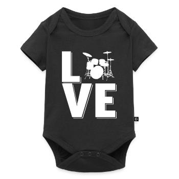 LOVE DRUMS - Baby Premium Kurzarmbody - Schwarz - Vorne