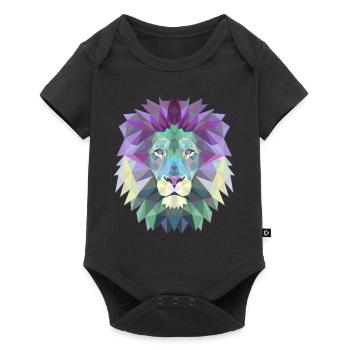 Lion Gift Triangle Polygon Lioness Feline Lion - Baby Premium short-sleeve bodysuit - black - Front