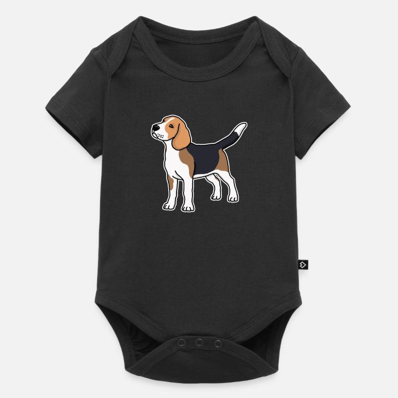 Beagle, Dog, , , Drawing, Comic - Baby Premium short-sleeve bodysuit - black