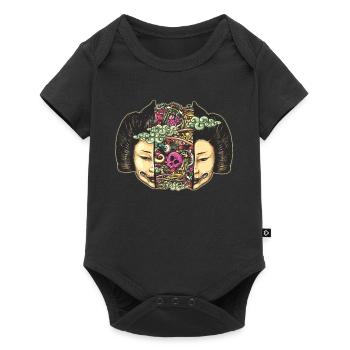 screalsplitdoodleflattranspglow - Baby Premium short-sleeve bodysuit - black - Front