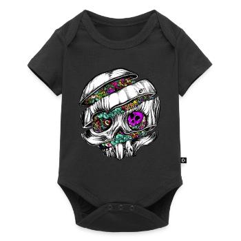 Sliced Skull with doodles - Baby Premium short-sleeve bodysuit - black - Front