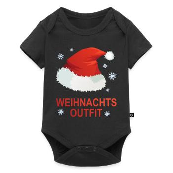 Weihnachts Outfit - Baby Premium Kurzarmbody - Schwarz - Vorne
