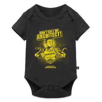 Bauingenieur T-Shirt Design Pose Superheld - Baby Premium Kurzarmbody - Schwarz - Vorne