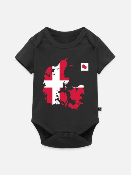 Dänemark - Baby Premium Kurzarmbody - Schwarz