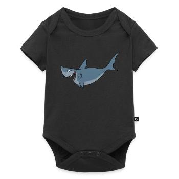 Shark shark ocean comic cartoon - Baby Premium short-sleeve bodysuit - black - Front
