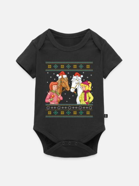Bibi und Tina mit Amadeus und Sabrina Weihnachten - Baby Premium Kurzarmbody - Schwarz