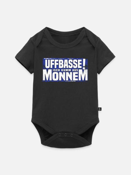 uffbasse isch kumm aus monnem - Baby Premium Kurzarmbody - Schwarz