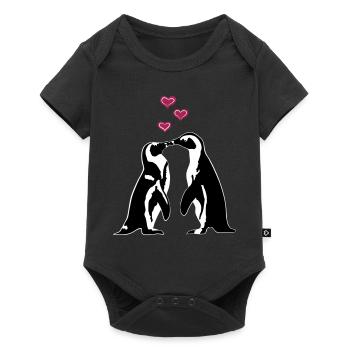 Penguins in love - Body à manches courtes Premium Bébé - noir - Devant
