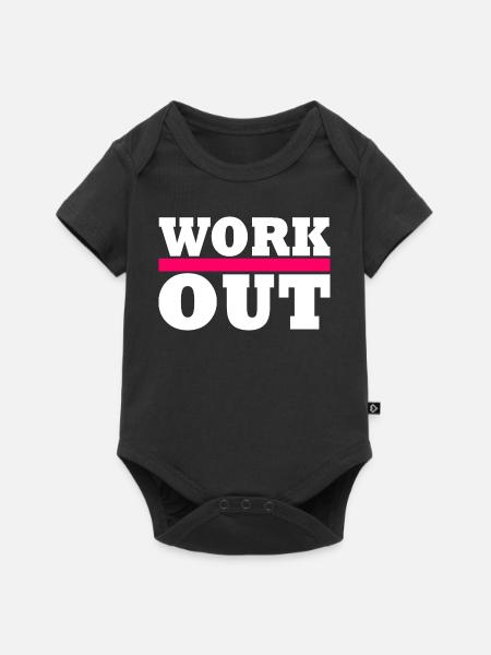 Workout - Baby Premium Kurzarmbody - Schwarz