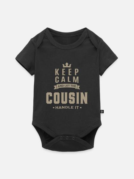 Bleib ruhig Cousin - Baby Premium Kurzarmbody - Schwarz