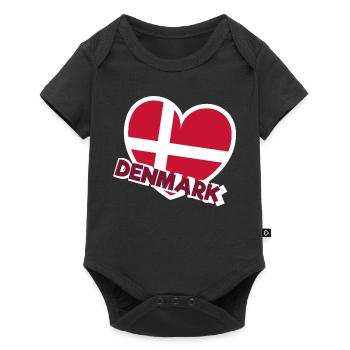 Danemark drapeau patriote cadeau État d'origine UE - Body à manches courtes Premium Bébé - noir - Devant