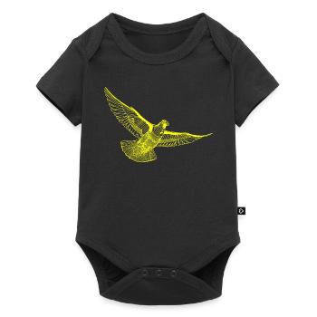 Flying dove illustration line art - Baby Premium short-sleeve bodysuit - black - Front