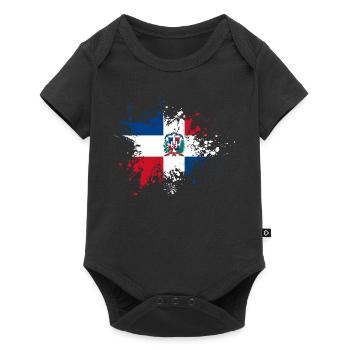 République dominicaine drapeau éclaboussures de peinture blob - Body à manches courtes Premium Bébé - noir - Devant