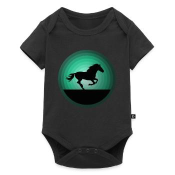 Horses horse riding equestrian sport - Baby Premium short-sleeve bodysuit - black - Front
