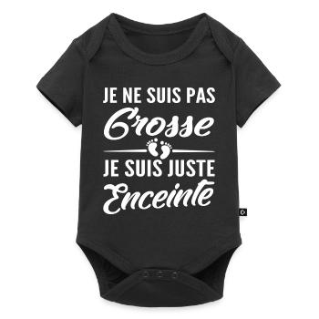 je ne suis pas grosse je suis juste enceinte - Body à manches courtes Premium Bébé - noir - Devant