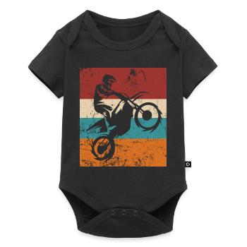 Vintage Motocross Rider Dirtbike Motorcycle Enduro - Baby Premium short-sleeve bodysuit - black - Front