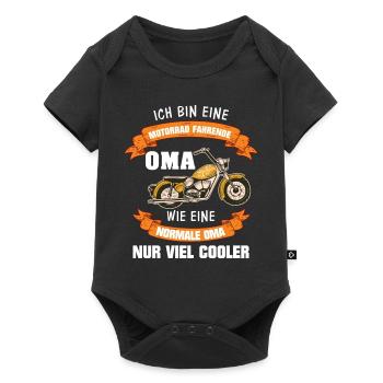 Biker Oma wie eine normale Oma nur viel cooler - Baby Premium Kurzarmbody - Schwarz - Vorne