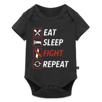 Mangez la lutte de sommeil répéter le cancer de la tête ruban et du cou - Body à manches courtes Premium Bébé - noir - Devant