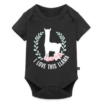 Lama - I Love This Llama - Baby Premium short-sleeve bodysuit - black - Front