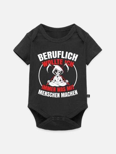 Sensenmann Comedy Tod Schnitter Knochenmann - Baby Premium Kurzarmbody - Schwarz