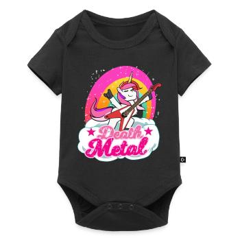 Death Metal Einhorn cadeau pour un metal musique - Body à manches courtes Premium Bébé - noir - Devant