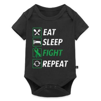 Eat sleep fight repeat green ribbon cerebral palsy - Baby Premium short-sleeve bodysuit - black - Front
