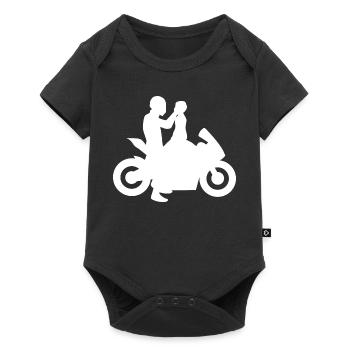 père fils motard motard famille enfant bike - Body à manches courtes Premium Bébé - noir - Devant