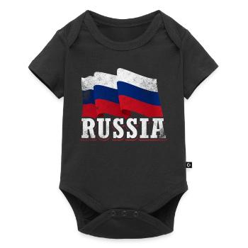 Drapeau de la Russie - Body à manches courtes Premium Bébé - noir - Devant