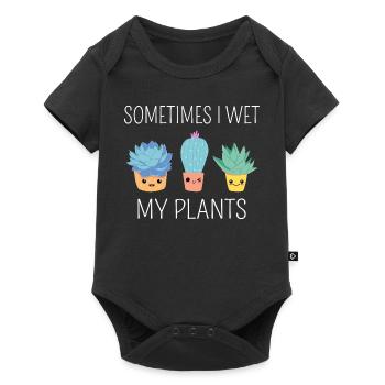 Parfois, je mouille mes plantes II - Body à manches courtes Premium Bébé - noir - Devant