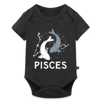 Signes du zodiaque Poissons - Body à manches courtes Premium Bébé - noir - Devant
