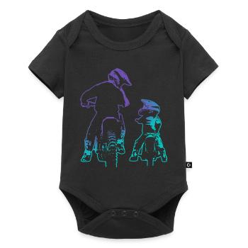 Dirt Bike Dad Son Motocross - Baby Premium short-sleeve bodysuit - black - Front