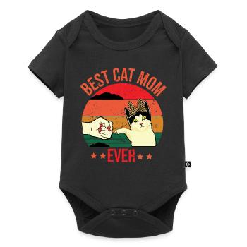 Best cat mom ever Design for a loving care mom - Body à manches courtes Premium Bébé - noir - Devant