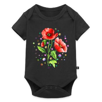 Flowers - Baby Premium short-sleeve bodysuit - black - Front