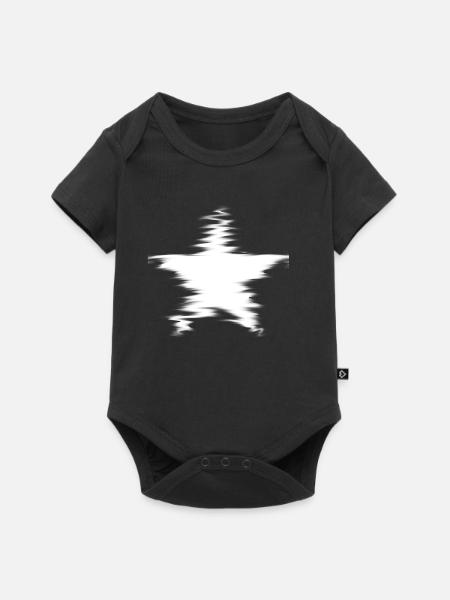 Weißer Stern verwischter Look coole Geschenkidee - Baby Premium Kurzarmbody - Schwarz