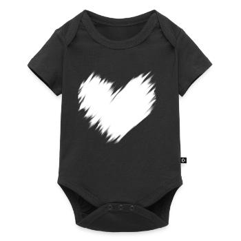 Idée cadeau floue cœur blanc - Body à manches courtes Premium Bébé - noir - Devant