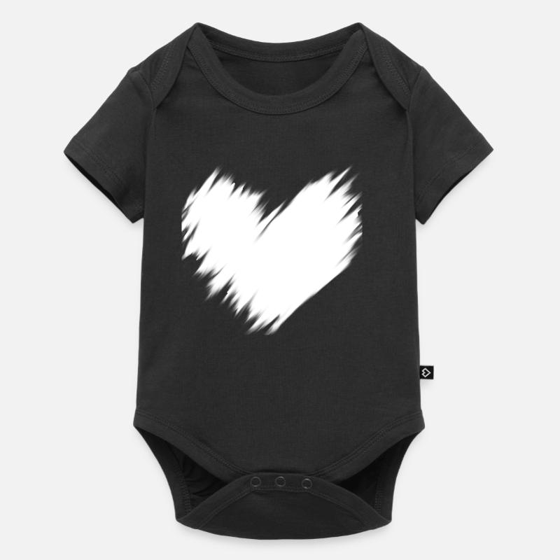 White heart blurry gift idea - Baby Premium short-sleeve bodysuit - black