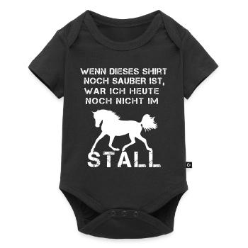 Pferd Lustiger Spruch Reiterin Geschenkidee - Baby Premium Kurzarmbody - Schwarz - Vorne
