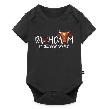 Vorarlberg Heimat Spruch Dahoam Bregenzerwald - Baby Premium Kurzarmbody - Schwarz - Vorne