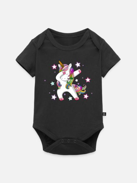Dabbing Einhorn - Baby Premium Kurzarmbody - Schwarz