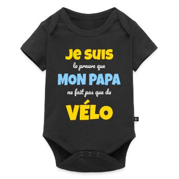 Papa Fait Du Vélo - Body à manches courtes Premium Bébé - noir - Devant