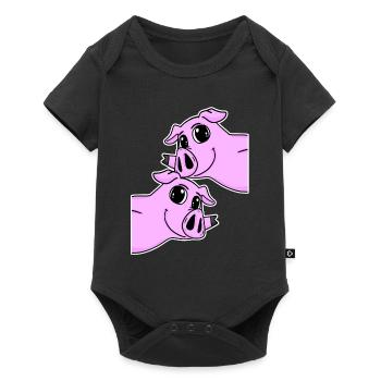 Pig Pigs - Baby Premium short-sleeve bodysuit - black - Front