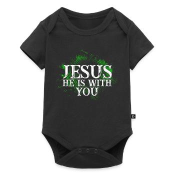 Jésus-Christ est avec vous - Motif chrétien - Body à manches courtes Premium Bébé - noir - Devant