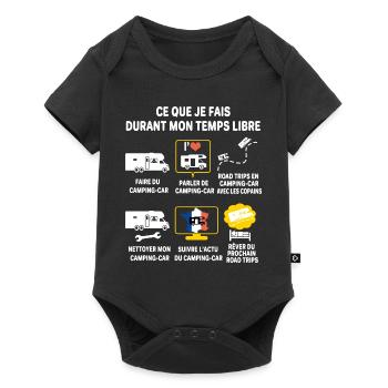 Camping car passion camping-car Humour cariste - Body à manches courtes Premium Bébé - noir - Devant
