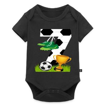 Football 7 Anniversaire Joueur de football Football - Body à manches courtes Premium Bébé - noir - Devant