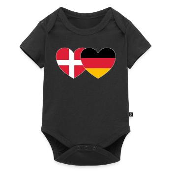 Danemark Allemagne Flag Heart - Body à manches courtes Premium Bébé - noir - Devant