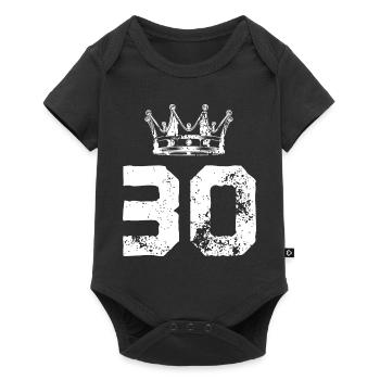 30 Zahl Krone - Baby Premium Kurzarmbody - Schwarz - Vorne