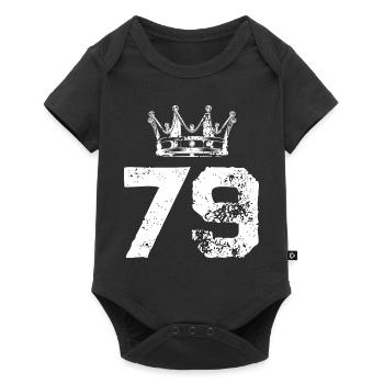 79 Number crown - Baby Premium short-sleeve bodysuit - black - Front