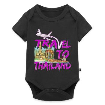 Reise nach Thailand, Bangkok Auswandern und Urlaub - Baby Premium Kurzarmbody - Schwarz - Vorne