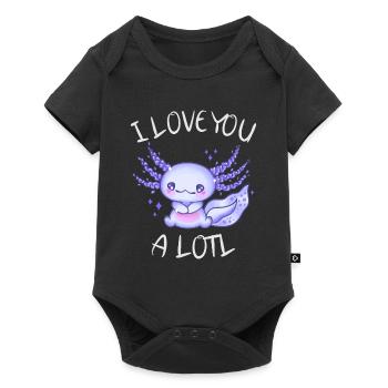 I love you a lotl Axolotl in love - Baby Premium short-sleeve bodysuit - black - Front
